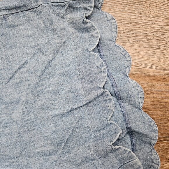 J.Crew lightweight denim shorts with scalloped edges - Picture 2 of 4